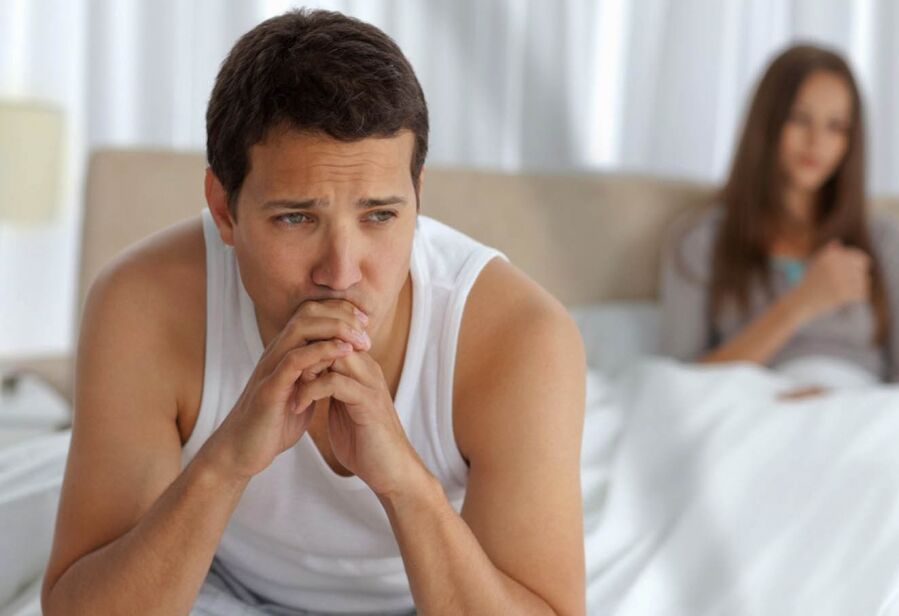 Painful sexual intercourse, decreased potency in a man is one of the signs of prostatitis
